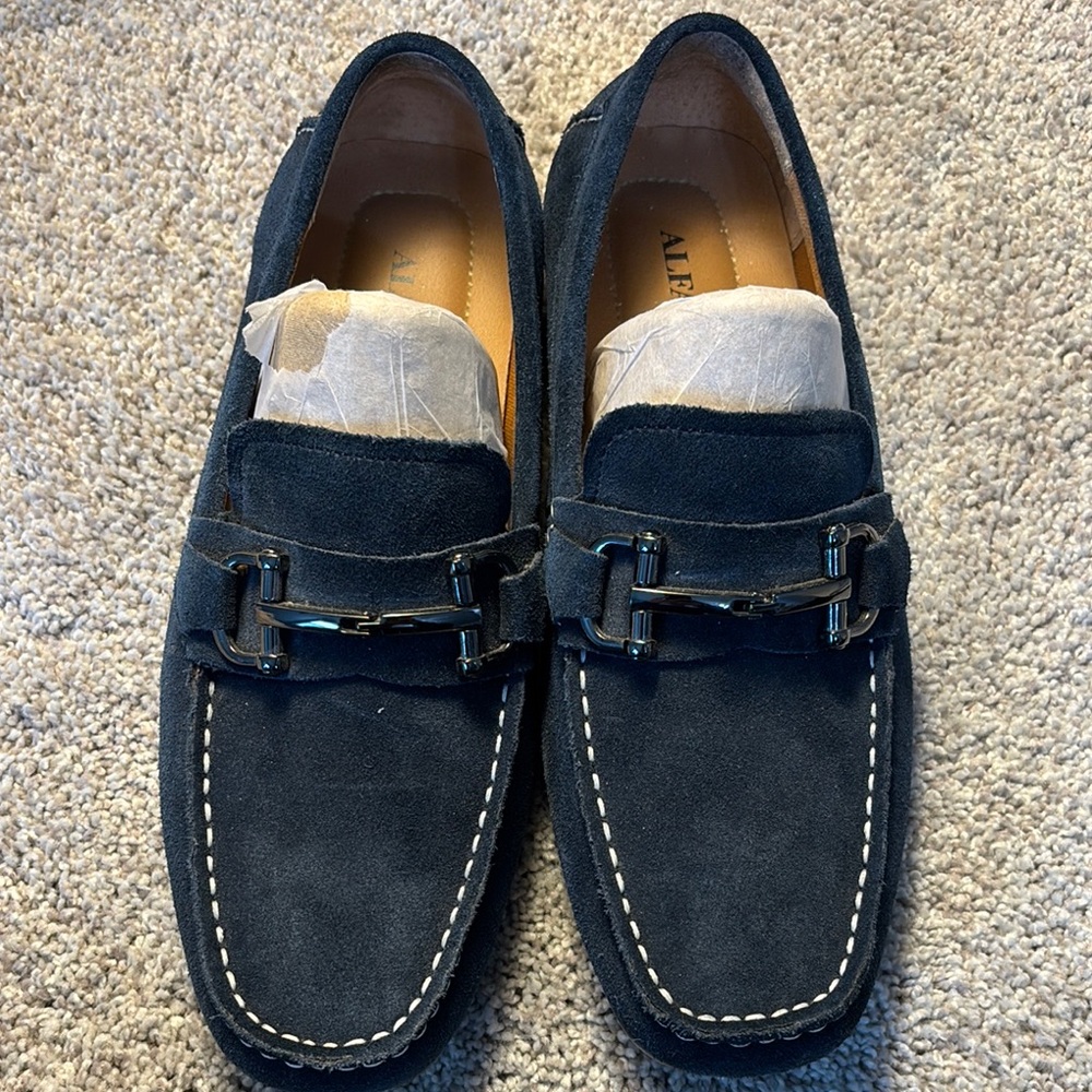 Alfani Blue Suede Loafers with Moccasin-Style Slip-On Design